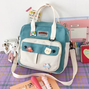 Women Small Cute Rabbit Backpack Female Student College Schoolbag Girls Badge Book Backpack Kawaii Ladies Fashion Shoulder Bags